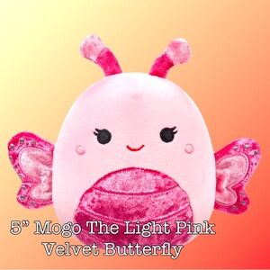 Squishmallows Pink Velvet Detail Butterfly Mogo